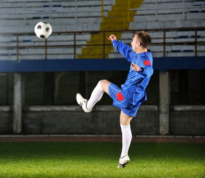football player in action photo