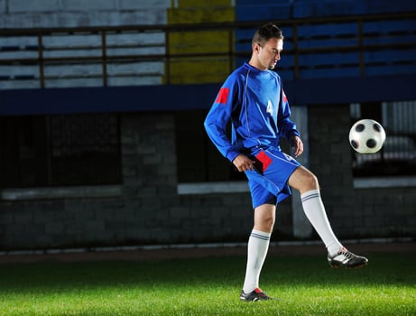 football player in action photo