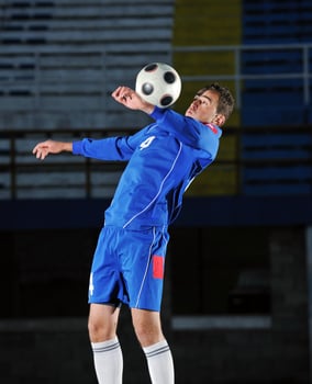 football player in action photo