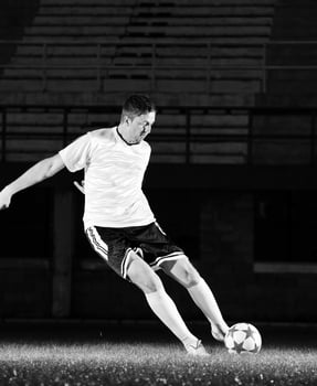 football player in action photo