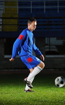 football player in action photo
