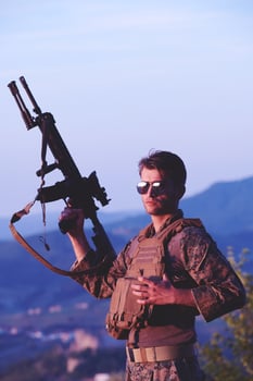 Soldier man caucasian photo