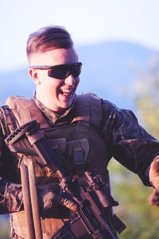 Soldier man caucasian photo