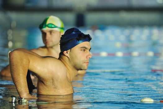 swimming race winner photo