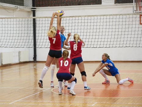 Women playing volleyball photo
