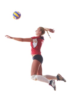 Woman playing volleyball photo
