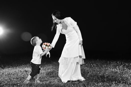 bride child flower photo