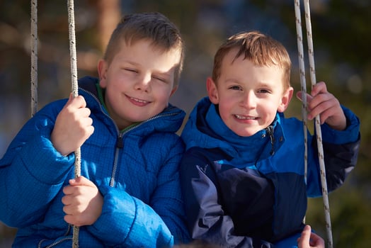 portrait of little boys at winter day photo