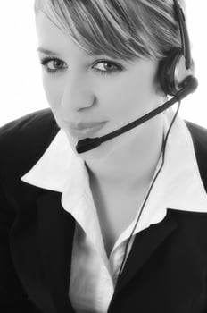 woman with headset photo