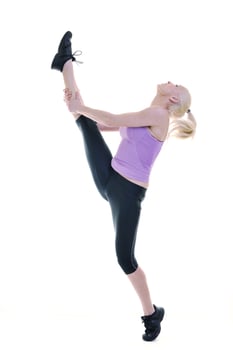 fitness and exercise with blonde woman photo