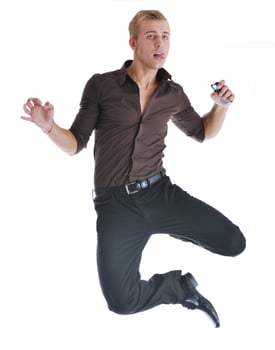 one young businessman isolated photo