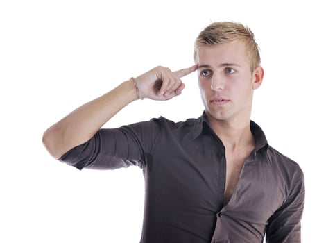 one young businessman isolated photo