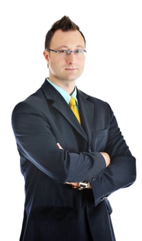 one young businessman isolated photo