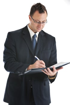 one young businessman isolated photo
