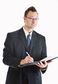 one young businessman isolated photo