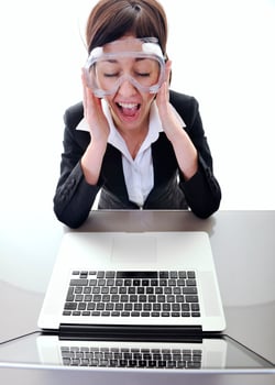 business woman working on laptop photo