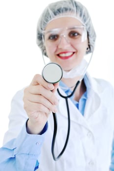 isolated adult woman nurse photo