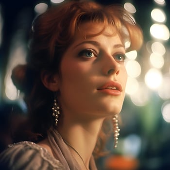Mesmerizing portrait of a stunning young woman with a captivating gaze. Generative ai. photo