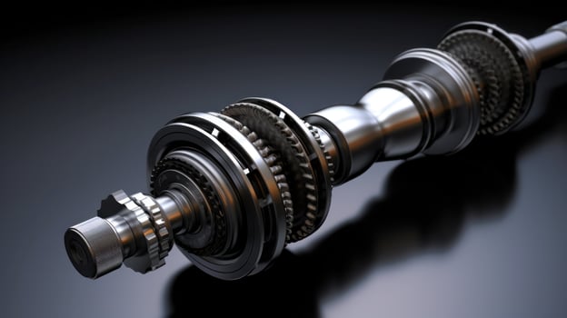 Metal car driveshaft photo