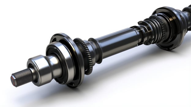 Metal car driveshaft photo