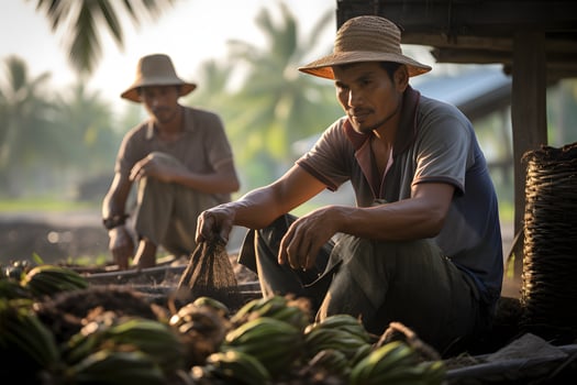 indonesian man work as farmer photo