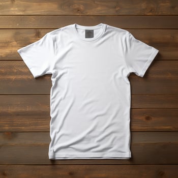 A Closed-Up Shot of A Plain White T-Shirt Mock-Up AI Generative photo