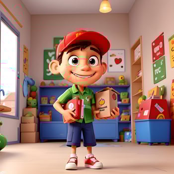 Delivery boy cartoon character ai generate photo
