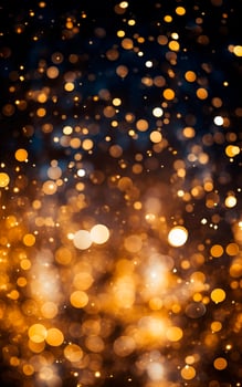 Bokeh defocused gold abstract lights background. AI Generative photo