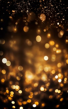 Bokeh defocused gold abstract lights background. AI Generative photo