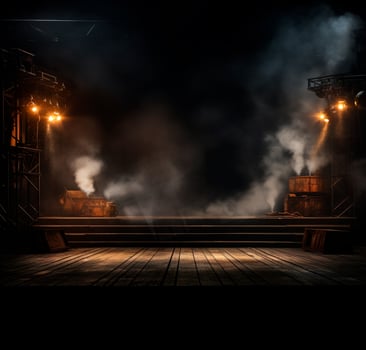 Stage style wood and iron background for your compositions AI generated photo