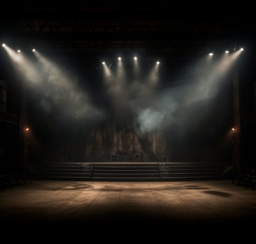 Stage style wood and iron background for your compositions AI generated photo