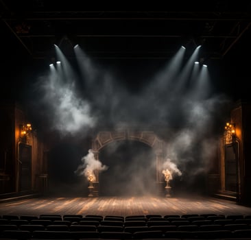 AI generated Stage style wood and iron background for your compositions AI generated photo