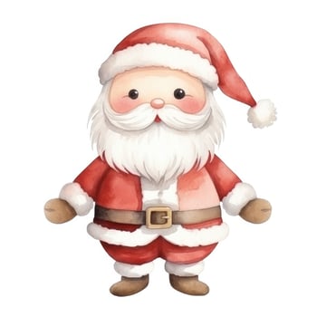 Cute watercolor Santa Claus isolated photo