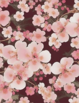 japanese cherry blossom art pattern illustration photo