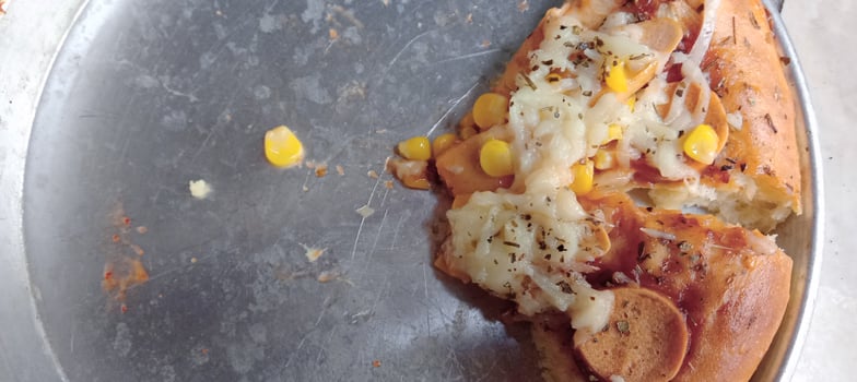 Corn pizza with cheese and sausage photo
