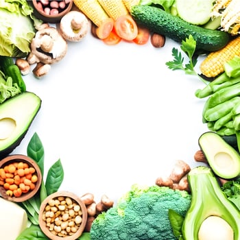 World vegan day celebration with fresh and colorful vegan ingredients ai generative photo