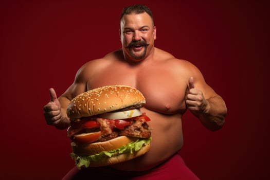 Eating a hamburger of international people. Generative AI photo