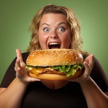 Eating a hamburger of international people. Generative AI photo