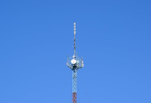 Mast tower relay Internet signals and telephone signals photo