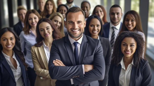 Embracing Diversity A Harmonious Day at the Office with Colleagues from Around the World photo