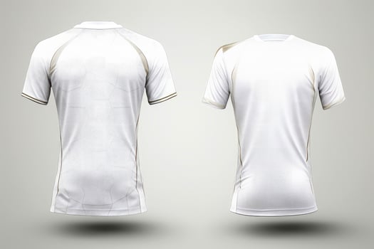 Sports football team uniforms white shirt isolated on white background, Generative AI illustration photo