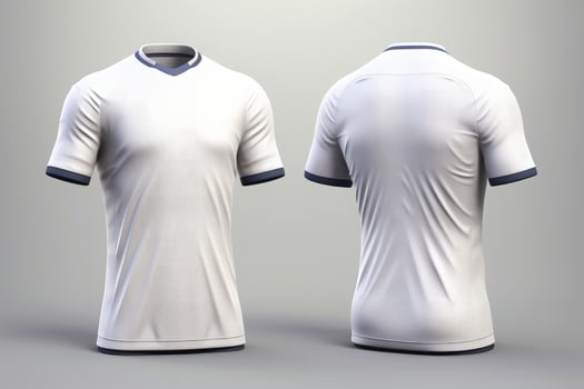Mockup sports football team uniforms white shirt, Generative AI illustration photo