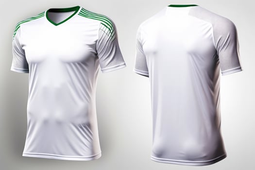 Mockup sports football team uniforms multicolors shirt, Generative AI illustration photo