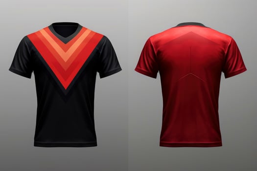 Mockup sports football team uniforms multicolors shirt, Generative AI illustration photo