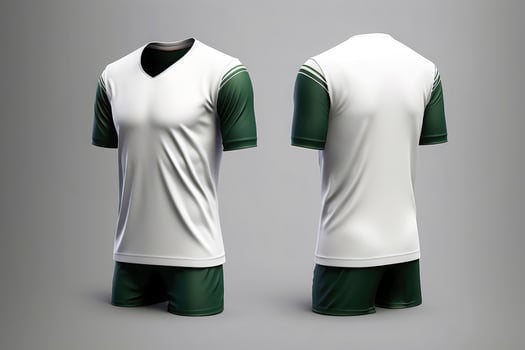 Mockup sports football team uniforms multicolors shirt, Generative AI illustration photo