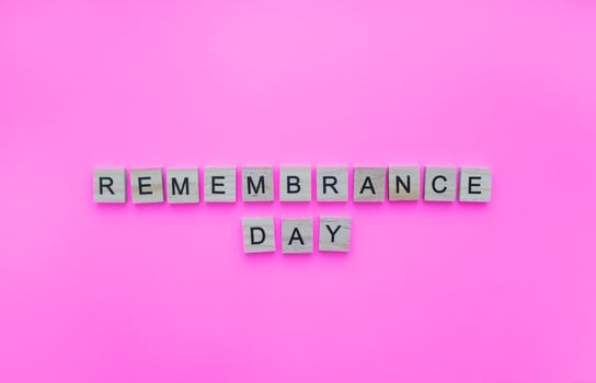 November 11, Remembrance Day, a minimalistic banner with an inscription in wooden letters photo
