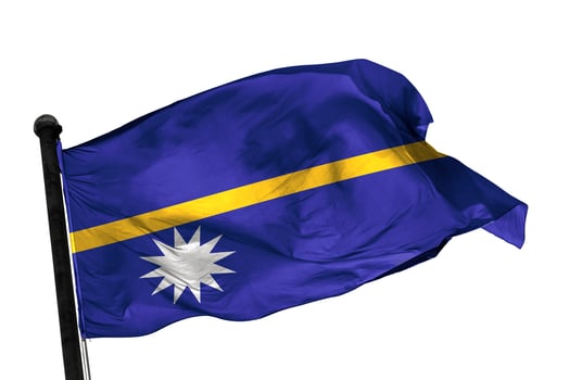 Nauru flag on a white background. - image. photo