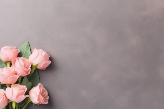 Decorative of tulips flowers bouquet or wrapped gift box. For mothers day or valentine with copyspace concept by AI Generated photo