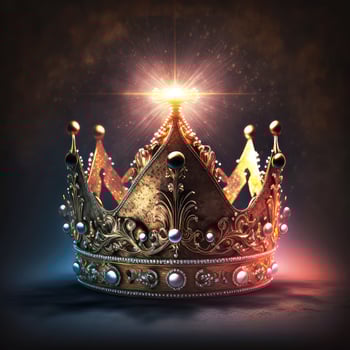 Majestic king or queen royal crown. Generative AI photo