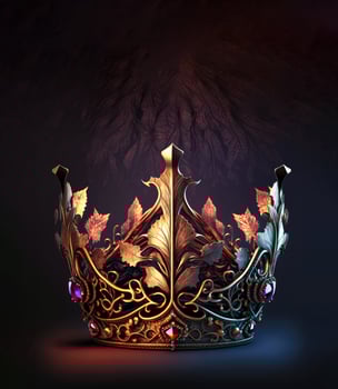 Majestic king or queen royal crown. Generative AI photo